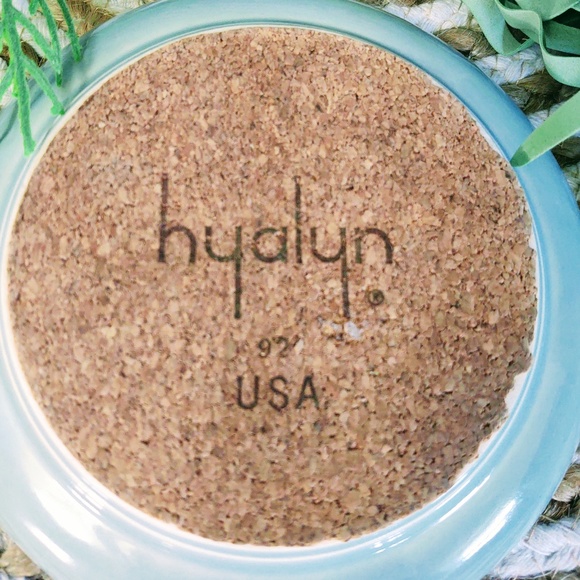 VINTAGE HYALYN 92 USA Porcelain Ashtray/Saucer Light Turquoise Cork Bottom 6.5" - Picture 5 of 6